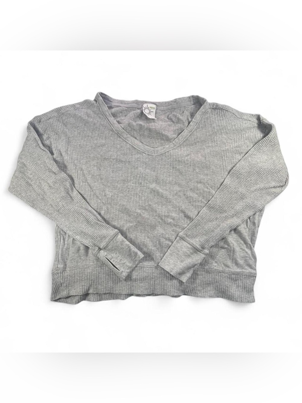 OFFLINE by Aerie Gray Waffle Knit Pullover Sweater Women’s Size XS